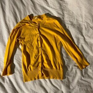 Jcrew mustard yellow fitted cardigan